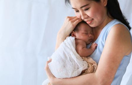 Woman holding baby